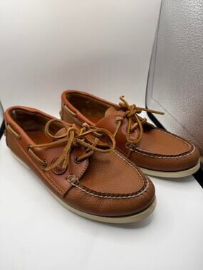 Womens Dooney and Bourke Brown All Weather Leather Boat Shoes Brown Size: 5.5/6